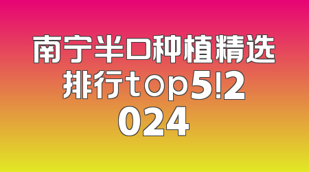 南宁半口种植精选排行top5!2024