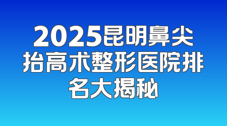 2025昆明鼻尖抬高术整形医院排名大揭秘