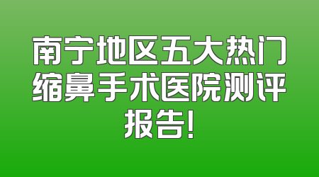 南宁地区五大热门缩鼻手术医院测评报告！