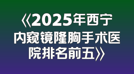 《2025年西宁内窥镜隆胸手术医院排名前五》