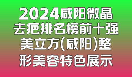 2024咸阳微晶去疤排名榜前十强美立方(咸阳)整形美容特色展示