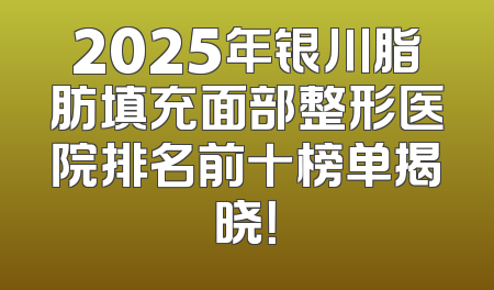 2025年银川脂肪填充面部整形医院排名前十榜单揭晓！