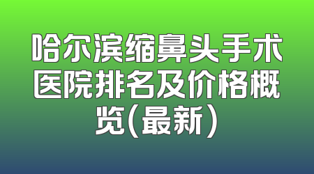 哈尔滨缩鼻头手术医院排名及价格概览（最新）