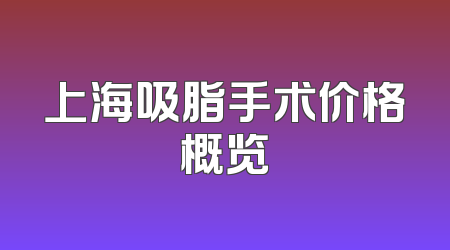 上海吸脂手术价格概览