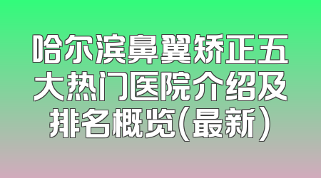 哈尔滨鼻翼矫正五大热门医院介绍及排名概览（最新）