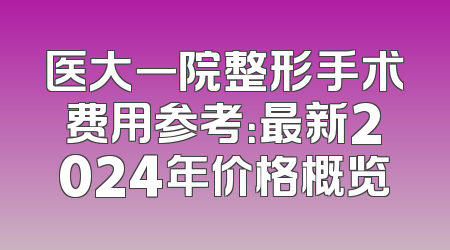 医大一院整形手术费用参考：最新2024年价格概览