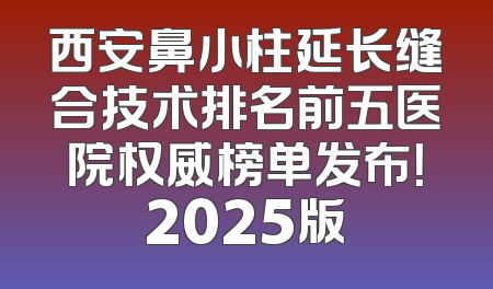西安鼻小柱延长缝合技术排名前五医院权威榜单发布！2025版