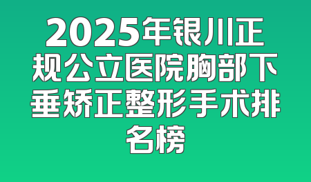 2025年银川正规公立医院胸部下垂矫正整形手术排名榜