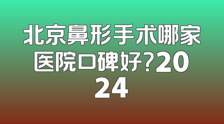 北京鼻形手术哪家医院口碑好？2024
