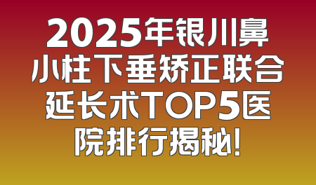2025年银川鼻小柱下垂矫正联合延长术TOP5医院排行揭秘！