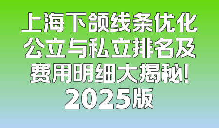 上海下颌线条优化公立与私立排名及费用明细大揭秘！2025版