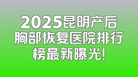 2025昆明产后胸部恢复医院排行榜最新曝光！