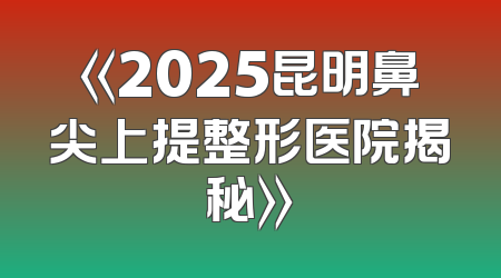 《2025昆明鼻尖上提整形医院揭秘》