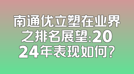 南通优立塑在业界之排名展望：2024年表现如何？
