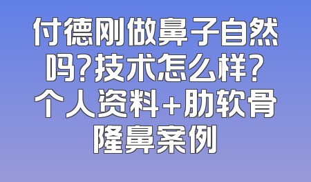 付德刚做鼻子自然吗？技术怎么样？个人资料+肋软骨隆鼻案例