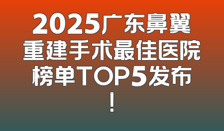 2025广东鼻翼重建手术最佳医院榜单TOP5发布！