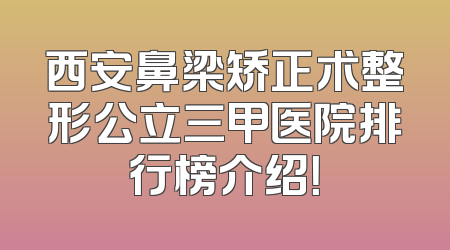 西安鼻梁矫正术整形公立三甲医院排行榜介绍！