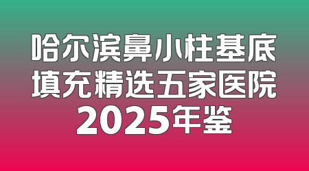 哈尔滨鼻小柱基底填充精选五家医院2025年鉴