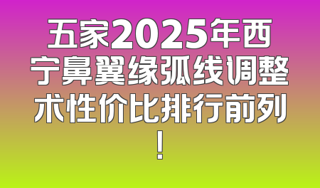五家2025年西宁鼻翼缘弧线调整术性价比排行前列！