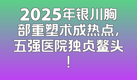 2025年银川胸部重塑术成热点，五强医院独占鳌头！