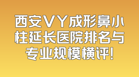 西安VY成形鼻小柱延长医院排名与专业规模横评！