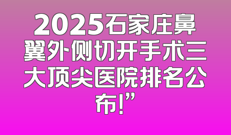 2025石家庄鼻翼外侧切开手术三大顶尖医院排名公布！”