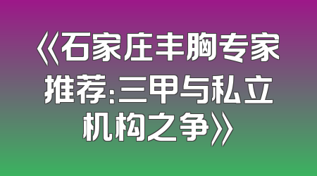 《石家庄丰胸专家推荐：三甲与私立机构之争》