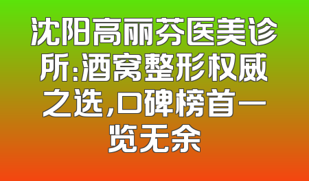 沈阳高丽芬医美诊所：酒窝整形权威之选，口碑榜首一览无余