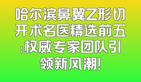 哈尔滨鼻翼Z形切开术名医精选前五：权威专家团队引领新风潮！