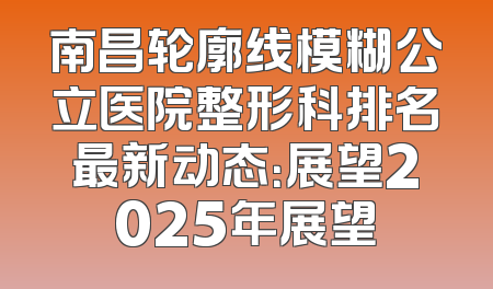 南昌轮廓线模糊公立医院整形科排名最新动态：展望2025年展望
