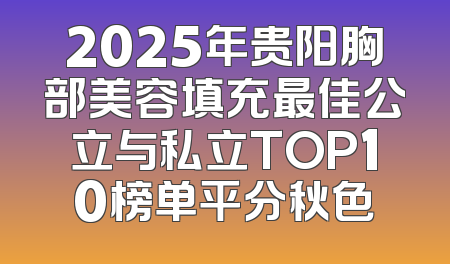 2025年贵阳胸部美容填充最佳公立与私立TOP10榜单平分秋色