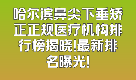 哈尔滨鼻尖下垂矫正正规医疗机构排行榜揭晓！最新排名曝光！