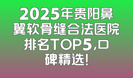 2025年贵阳鼻翼软骨缝合法医院排名TOP5，口碑精选！