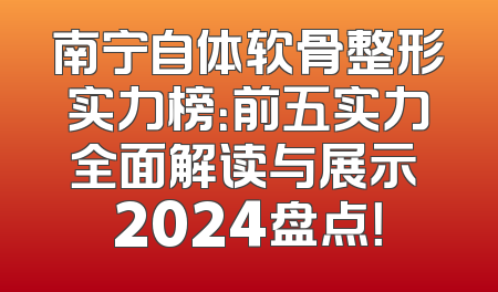 南宁自体软骨整形实力榜：前五实力全面解读与展示 2024盘点！