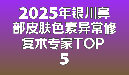 2025年银川鼻部皮肤色素异常修复术专家TOP 5