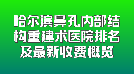 哈尔滨鼻孔内部结构重建术医院排名及最新收费概览
