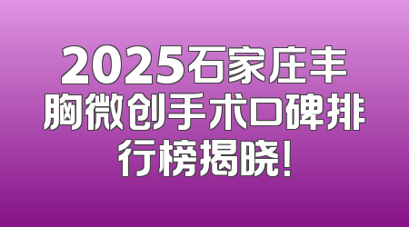 2025石家庄丰胸微创手术口碑排行榜揭晓！
