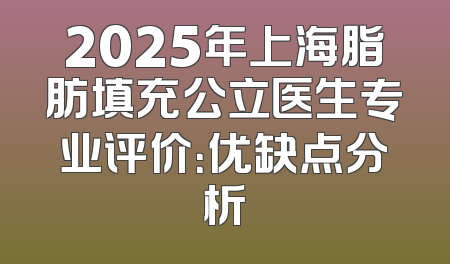2025年上海脂肪填充公立医生专业评价：优缺点分析