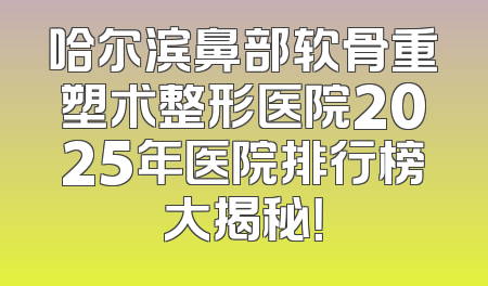 哈尔滨鼻部软骨重塑术整形医院2025年医院排行榜大揭秘！