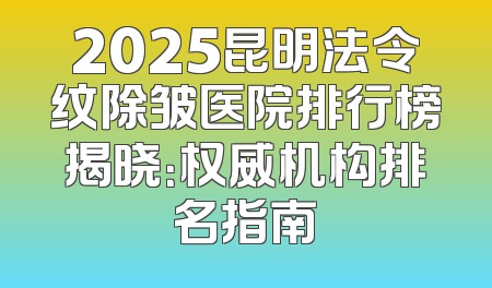 2025昆明法令纹除皱医院排行榜揭晓：权威机构排名指南