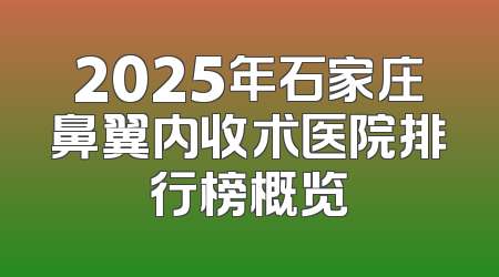 2025年石家庄鼻翼内收术医院排行榜概览