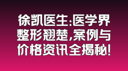 徐凯医生：医学界整形翘楚，案例与价格资讯全揭秘！