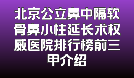 北京公立鼻中隔软骨鼻小柱延长术权威医院排行榜前三甲介绍