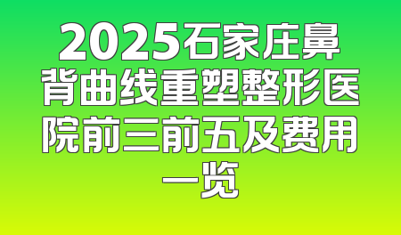 2025石家庄鼻背曲线重塑整形医院前三前五及费用一览