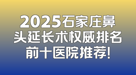 2025石家庄鼻头延长术权威排名前十医院推荐！