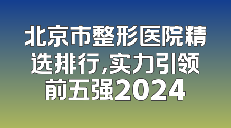 北京市整形医院精选排行，实力引领前五强2024