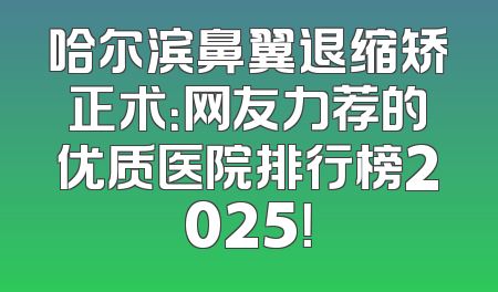 哈尔滨鼻翼退缩矫正术：网友力荐的优质医院排行榜2025！