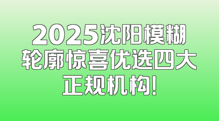 2025沈阳模糊轮廓惊喜优选四大正规机构！
