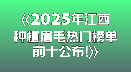 《2025年江西种植眉毛热门榜单前十公布！》
