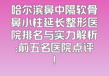 哈尔滨鼻中隔软骨鼻小柱延长整形医院排名与实力解析：前五名医院点评！